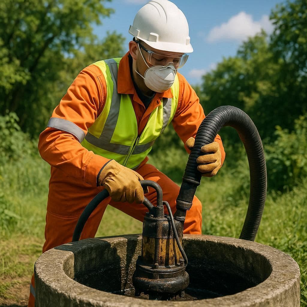 Чистка колодца илососом в Любанье