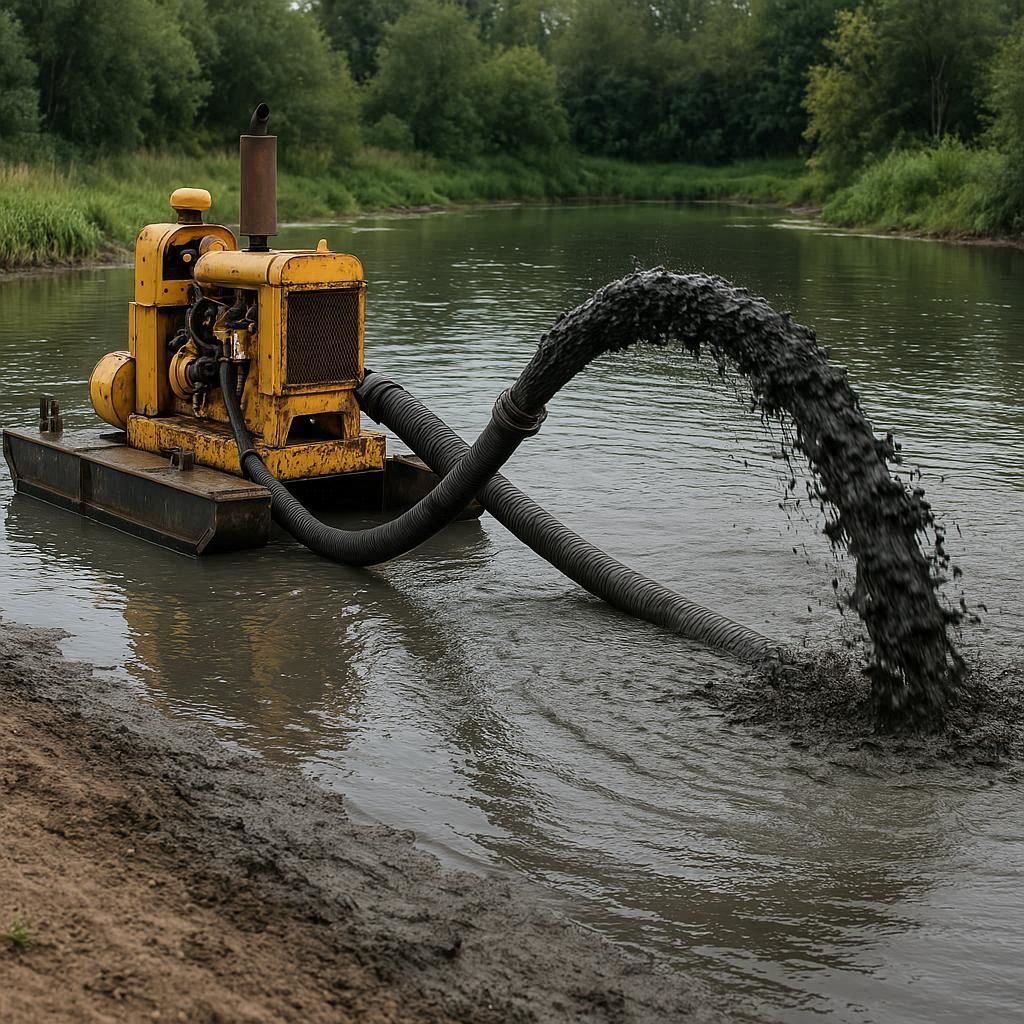 Очистка прудов и водоемов от ила в Любанье