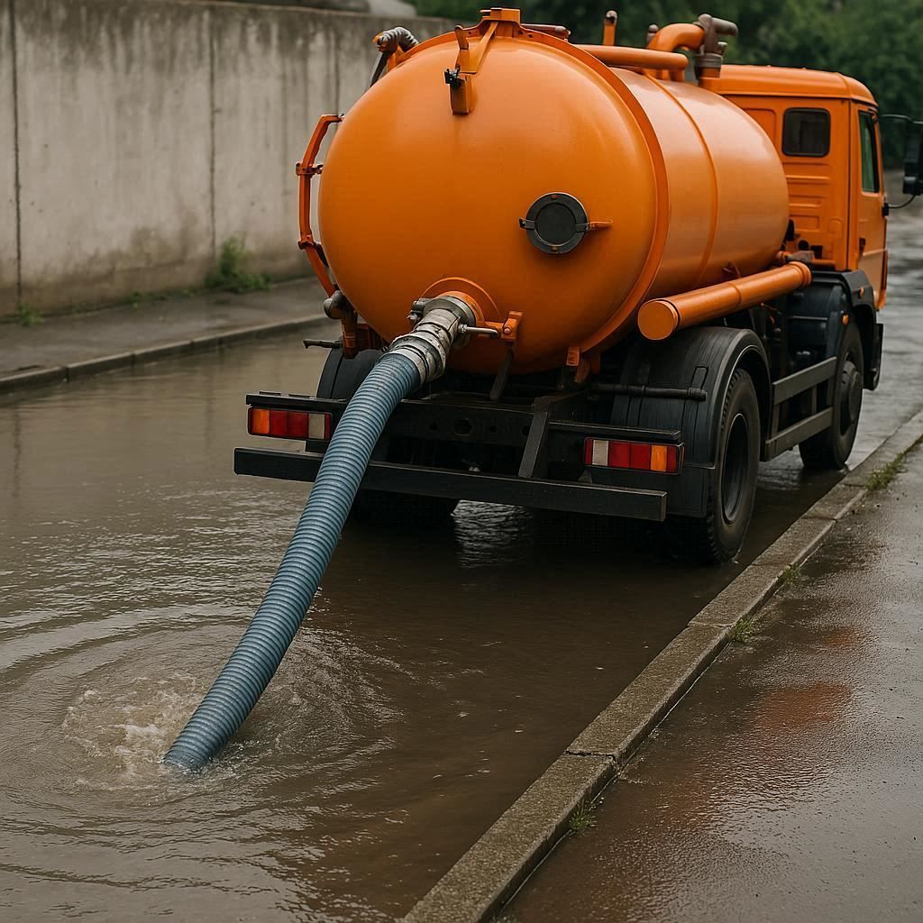 Откачка воды в Любанье